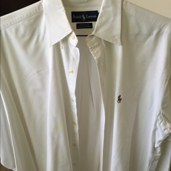 Men's white long sleeve Ralph Lauren dress shirt