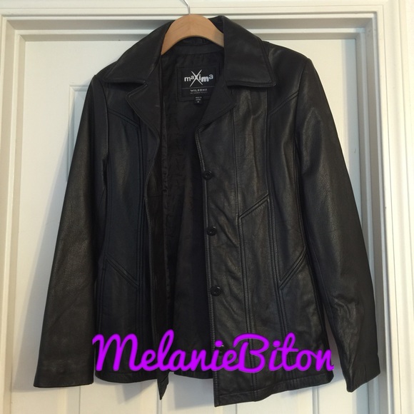 Black leather jacket size: medium