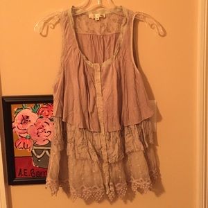 Anthropologie Layered Fabric tank