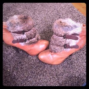 Dolce Vita Rabbit and fur ankle boots
