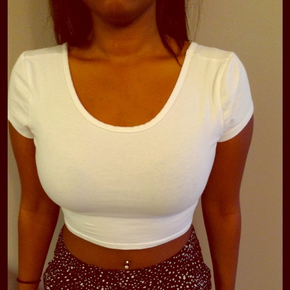 Guess White Crop Top