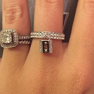 Hendri Bendel Lock Ring with Swarovski Crystals