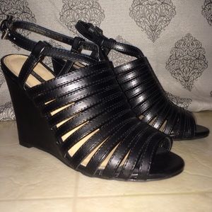 Black open toe sandals NWOT