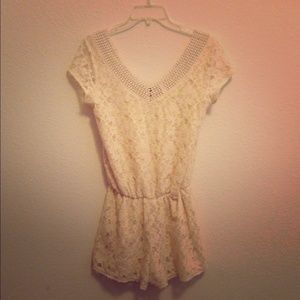 Off white, lace romper!
