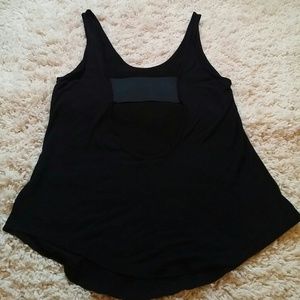 Very flattering black deep back with band tank top