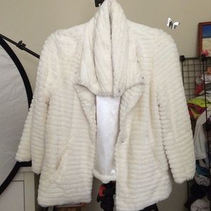 White Faux Fur Cape