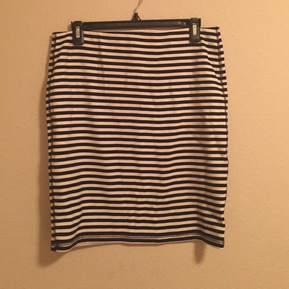 Black and white striped skirt