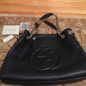 Sold!! Brand new Gucci black leather soho bag