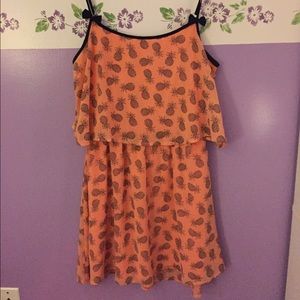 Coral pink Pineapple Chiffon Dress