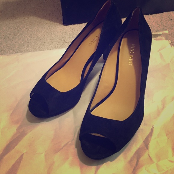 Black Velvet Open Toed Heels