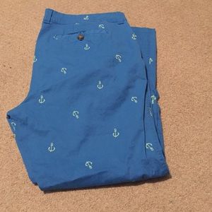 Blue jeans with green anchors