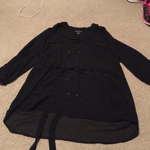 Sheer black blouse