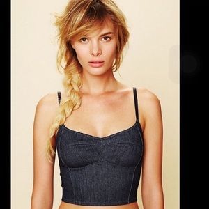 Freepeople denim bralette crop top
