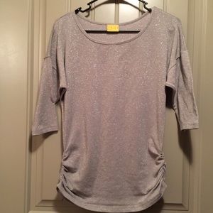 Gray Shimmering Top with 3/4" Sleeves