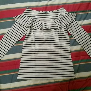 Anthropologie black stripe top. Sz M( fits small )