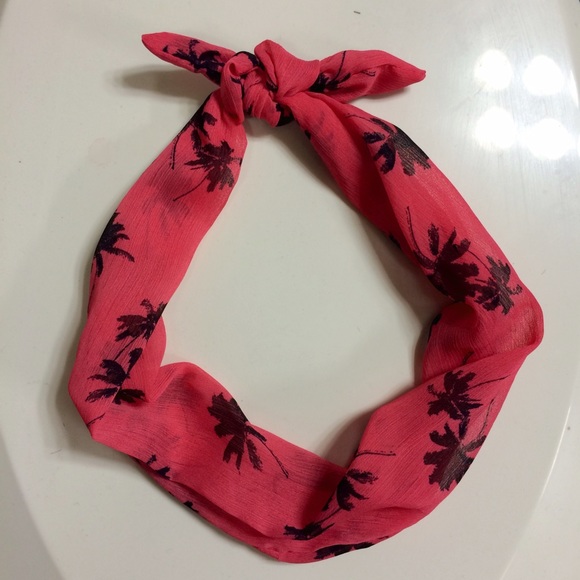 Pink Palm Tree Bowed Wire Headband