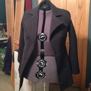 Grey peacoat