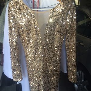 Gold sequin dress