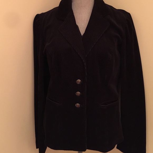 Inc. Black corduroy jacket blazer sz medium petite
