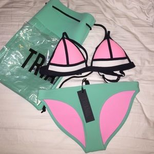 Bambi- Blue Bubble Mint Triangl Swim Suit NWT💞