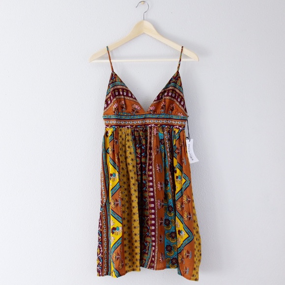🐚Novella Royale Miss Mae Dress in Mustard Ethnic