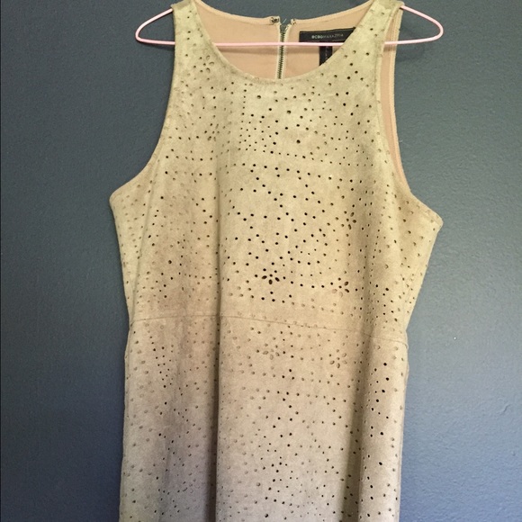 Suede shirt with polka dots