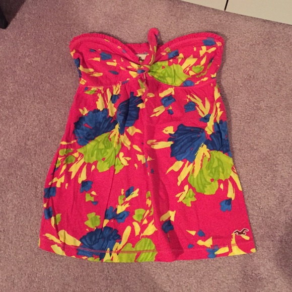 Hollister strapless flowered tank