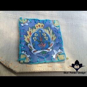 oriental persian lotus carpet brooch bag,