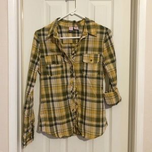 Yellow and Grey/Blue plaid shirt