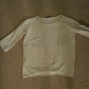 Brandy Melville White Sheer Cross Top