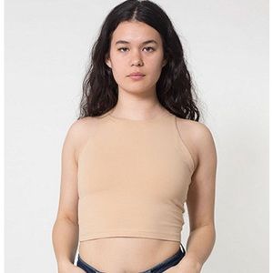 Sleeveless nude crop top