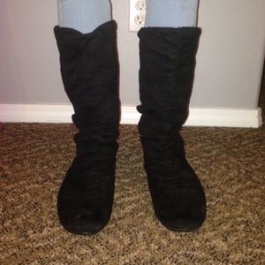 Black tall boots