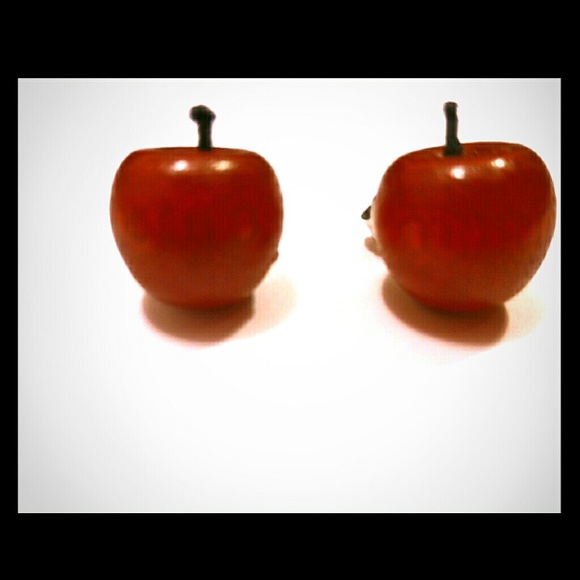Wooden Apple Earrings