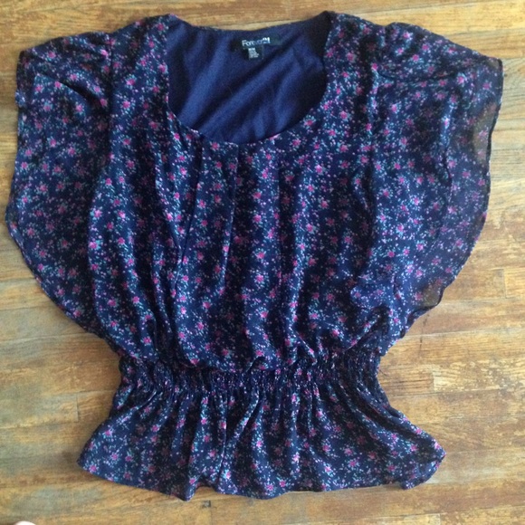 Navy blue forever 21 top