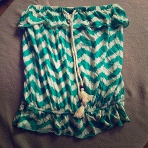Teal Chevron Halter