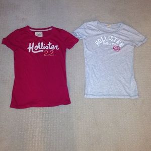 Hollister t-shirt bundle! Hot pink & grey shirts
