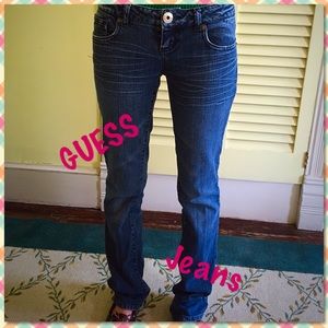 GUESS Slim-Fit Boot Cut Dark Wash Jeans, 26