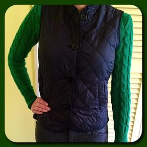 GAP Quilted Vest | Black Nylon | Slim Fit | XS