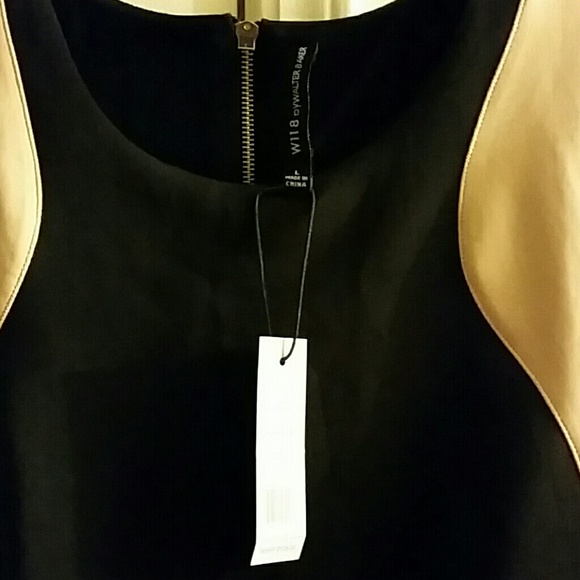 Sexy Black and Tan Scuba Dress - Picture 3 of 3