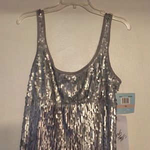 Sz 12 Suzie Chin Maggie Boutique silver dress