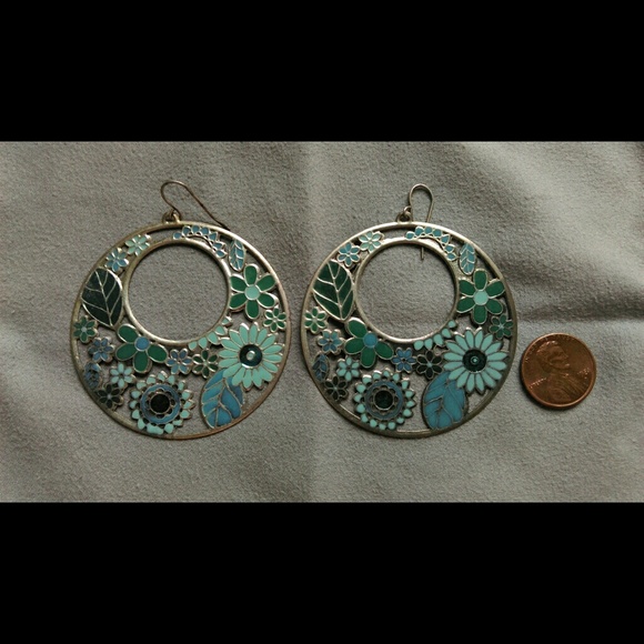 Shades of Blue Floral Earrings