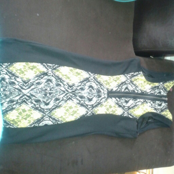 Blk/wht/yellow dress from Macy's, worn 1× - Picture 1 of 3