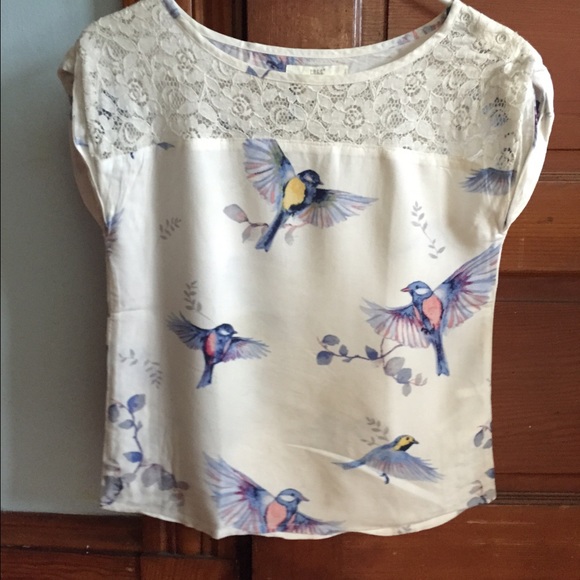💐SOLD💐 Bluebird summer shirt with lace front