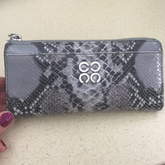 Coach grey Python print wallet