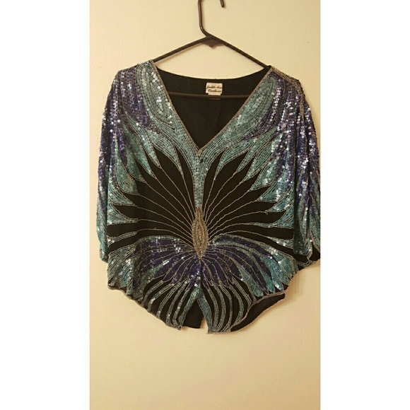 Beautiful butterfly sequined blouse