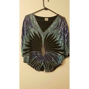 Beautiful butterfly sequined blouse