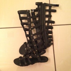 Black gladiator sandals