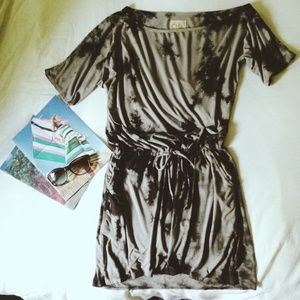 CHASER brand grey and black tie-dye swim cover up