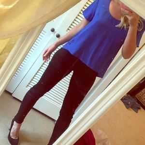 Aqua top with COOL BACK