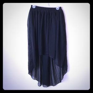 Black high-low skirt